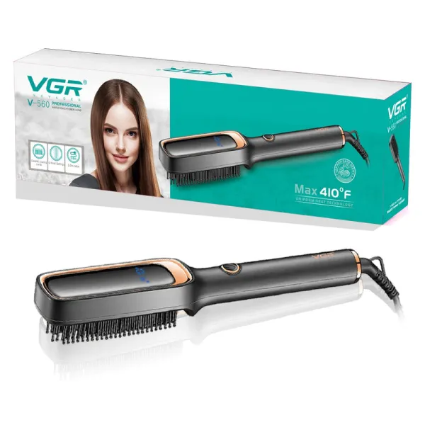 VGR V-560 Professional Ceramic Coating Comb & Hair Straightener Brush 1