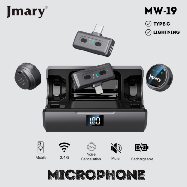 Jmary MW-19 Noise Cancellation Dual Wireless Microphone
