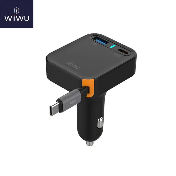 WIWU Wi-CC033 Helix USB-A + Type-C 65W Car Charger 1