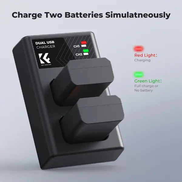 K&amp;F Concept FW50 1030mAh Digital Camera Duel Battery with Duel Channel Charger (3)