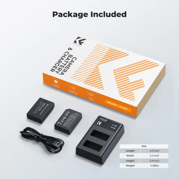 K&amp;F Concept LP-E17 Battery and Dual USB Charger (6)