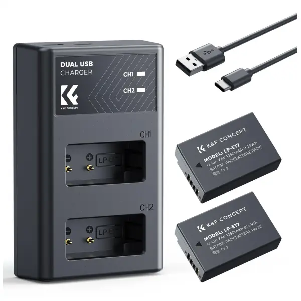 K&F Concept LP-E17 Battery and Dual USB Charger