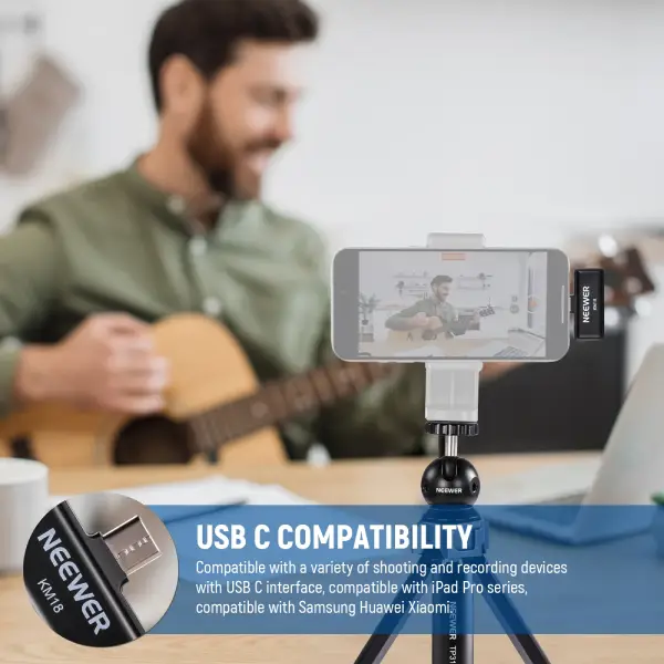 NEEWER KM18 Wireless Button Lavalier Microphone (4)