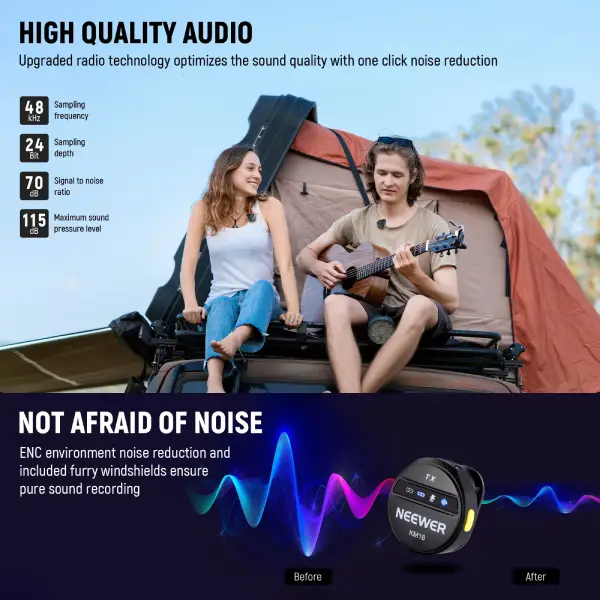 NEEWER KM18 Wireless Button Lavalier Microphone (3)
