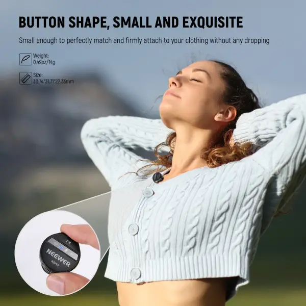 NEEWER KM18 Wireless Button Lavalier Microphone (2)