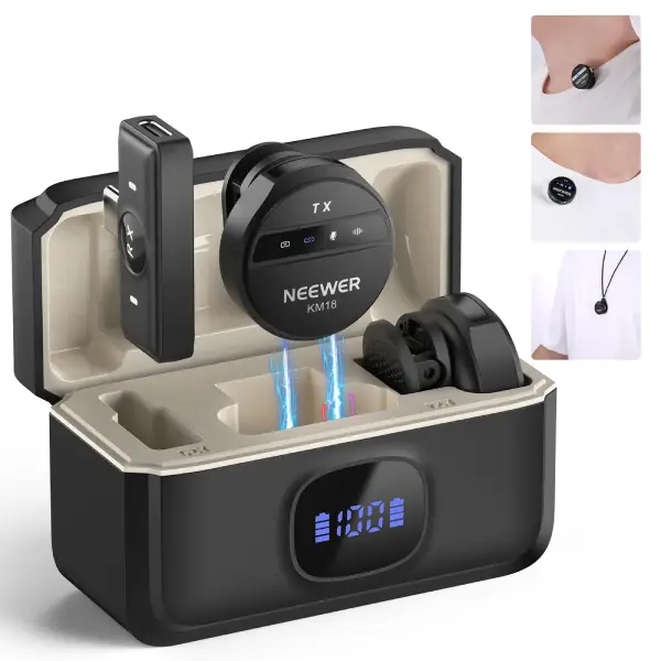 NEEWER KM18 Wireless Button Lavalier Microphone (1)