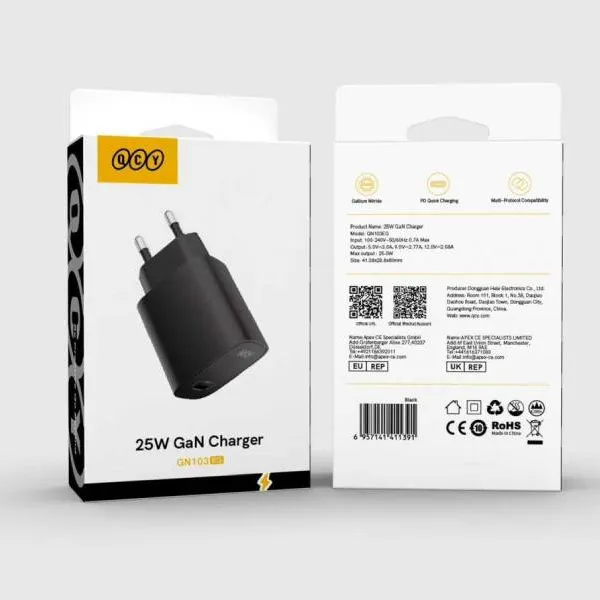Qcy GN103EG 25w Gan Charger