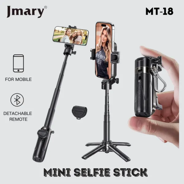 Jmary MT-18 Mini Selfie Stick with Bluetooth Remote 1