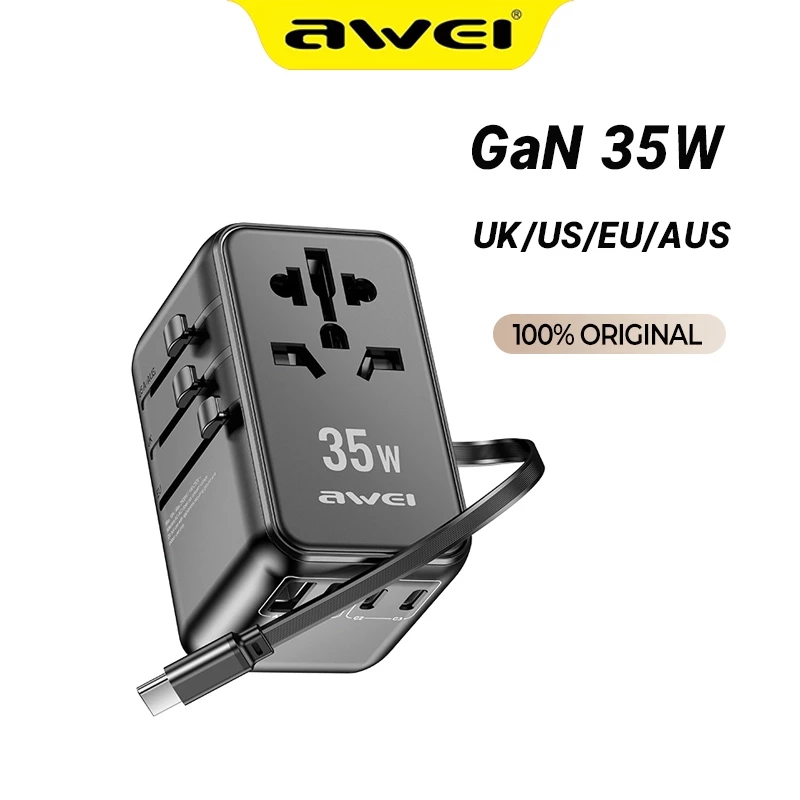 Awei G-52 Universal Travel Wall Charger – 4 Ports 1