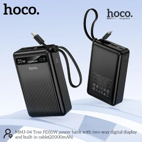 Hoco MMJ-04 35W PD Fast Charging 20000mAh Power Bank