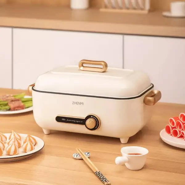 Zhenmi ED4001 4L Multi Function Electric Cooking Pot with Non Stick Pan 1500W