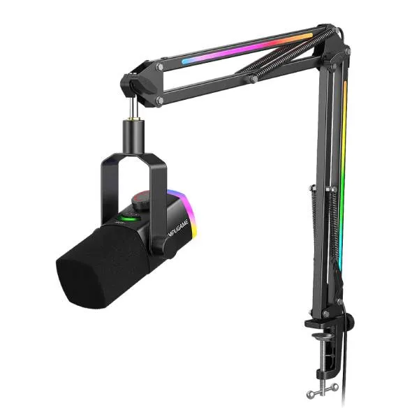 FIFINE AmpliGame AM8PROT Dynamic Microphone Kit with RGB Boom Arm Stand 1