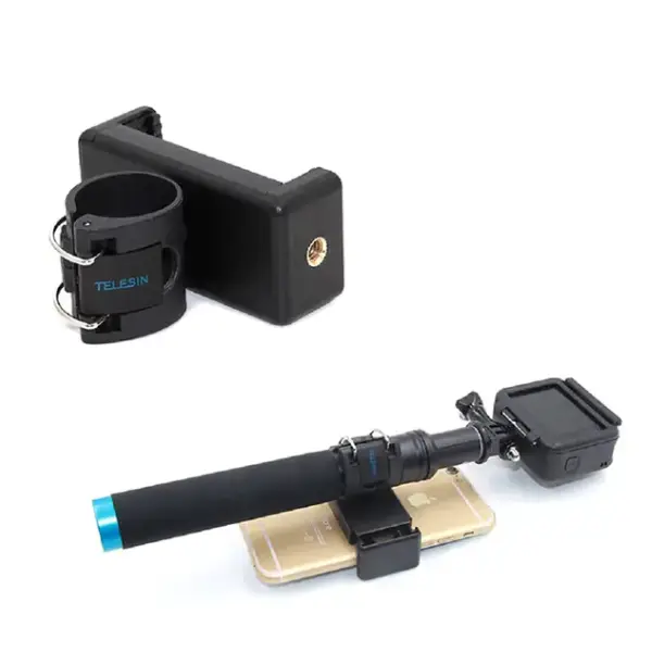 TELESIN GP-MNP-090-D Extendable Aluminum Alloy Selfie Stick With Tripod And Phone Clip (4)