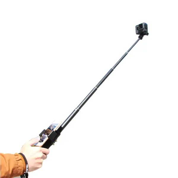 TELESIN GP-MNP-090-D Extendable Aluminum Alloy Selfie Stick With Tripod And Phone Clip (2)