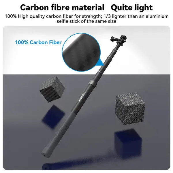 TELESIN GP-MNP-002 1.2m Adjustable Carbon Fiber Selfie Stick (3)