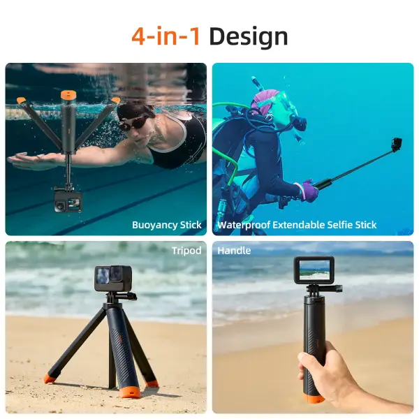 TELESIN S1-TSS-02 Floating Tripod Selfie Stick (1)
