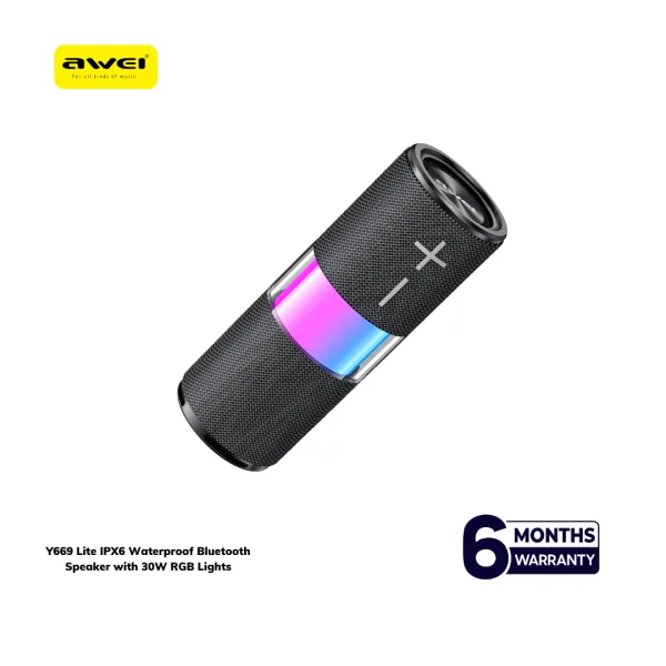 Awei Y669 Lite IPX6 Waterproof 30W Bluetooth Speaker with RGB Lights 1