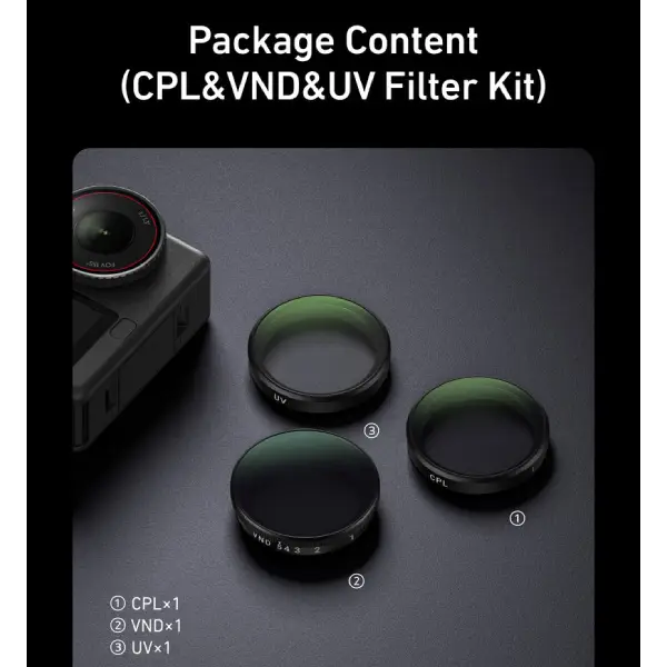 TELESIN S5-FLT-41 Filter Kits (CPL_ND8_16_32) for DJI Osmo Action 6 (4)
