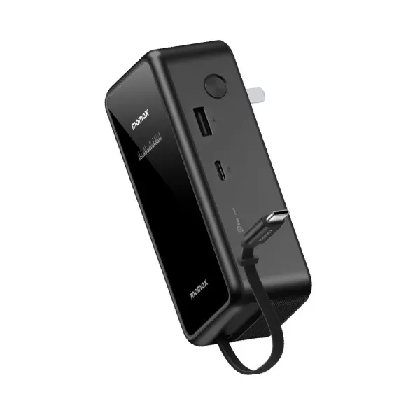 Momax 1-Pac⁺ 10000mAh 3in1 Hybrid GaN Battery Pack with Built-In Retractable Cable 1