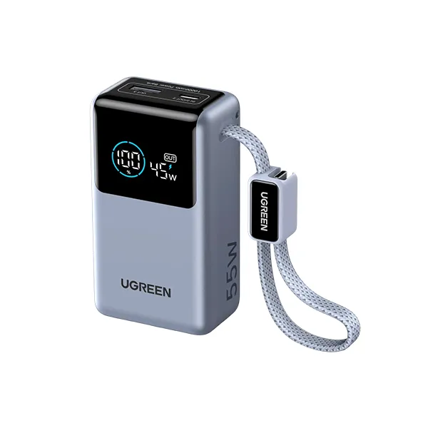 UGREEN PB727 Nexode 55W 10000mAh Power Bank with Built-in Cable