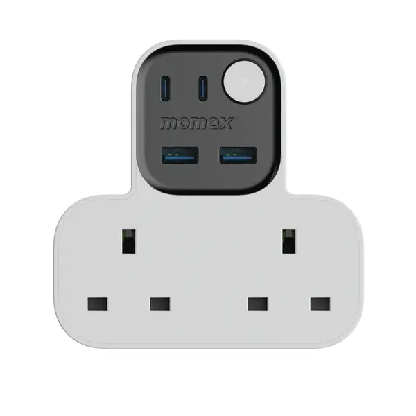 Momax US17UKW 1-Charge Work Flow T-shaped Extension 2 Socket with USB (2)