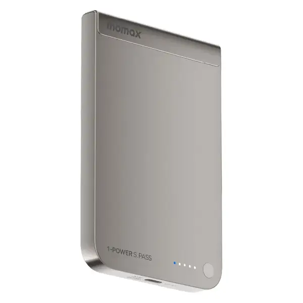 Momax 1-Power S.Pass 5000mAh Qi2 Magnetic Wireless Battery Pack - Titanium / 7 Days