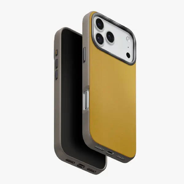 Uniq Lyden DS Dual-Tone Premium Leatherette Case for iPhone 17 Pro & 17 Pro Max - Yellow / iPhone 17 pro Max
