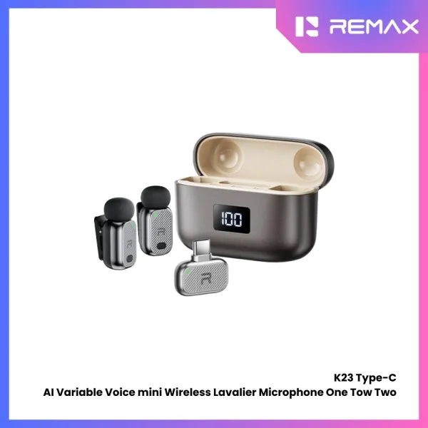 REMAX – K23 Type-C AI Variable Voice Mini Wireless Lavalier Microphone 1