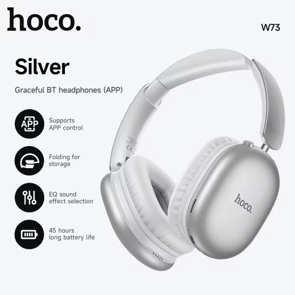 Hoco W73 Over-Ear Wireless Headphone - Silver