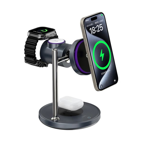 WiWU Qi2 3 in 1 25W Space Station Air cooled Magnetic Wireless Charger (1)