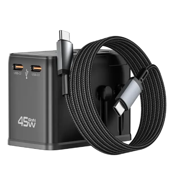WiWU Wi-UA014 45W Universal Plug Adapter Cable Combo