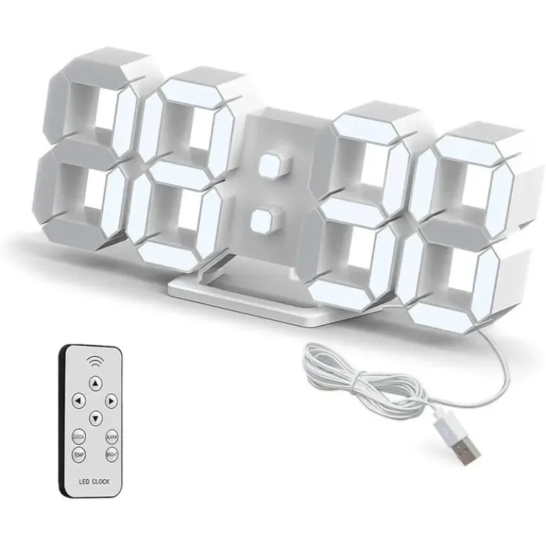 3D LED Wall Clock Modern Digital Alarm Clock Display 1