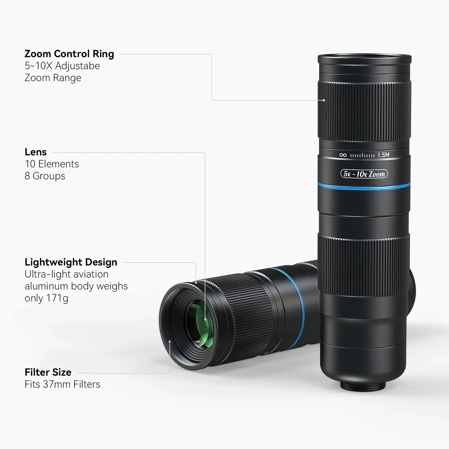 APEXEL 5 10x Zoom Telephoto Lens  3