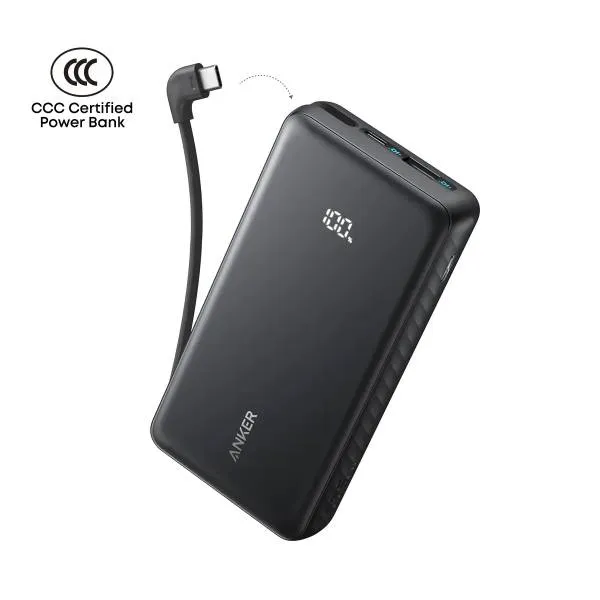 Anker Zolo 20000mAh 22.5W Power Bank with Built In Type C Cable