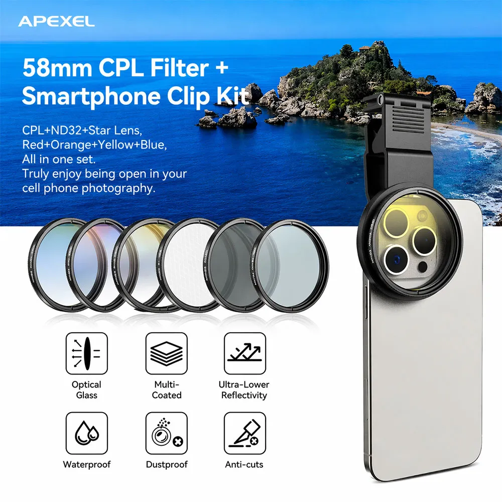 Apexel 58mm Phone Filter Kit (APL 58STAR)