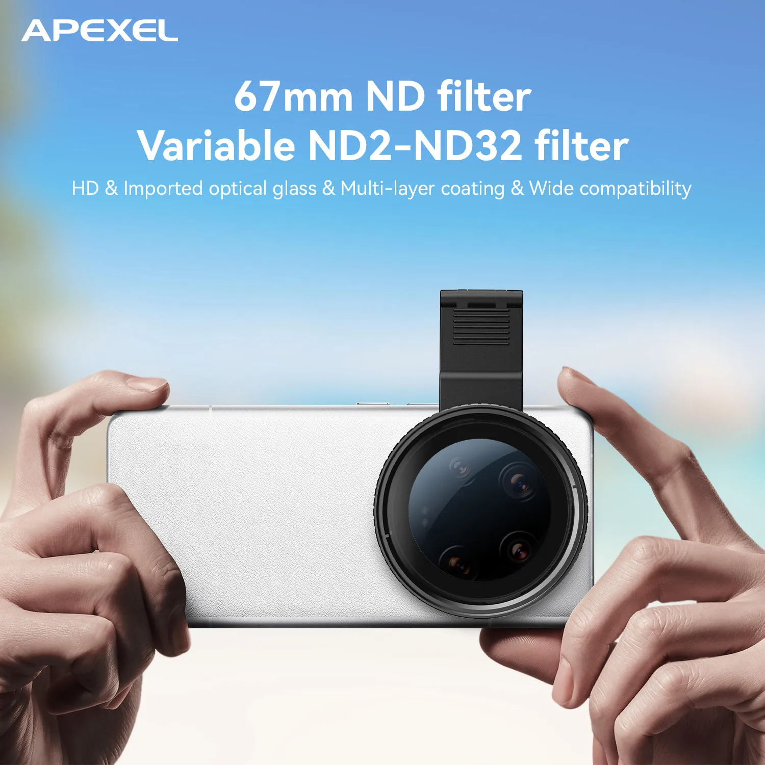 Apexel  APL 67VND32 67mm Variable ND32 Filter Len 2