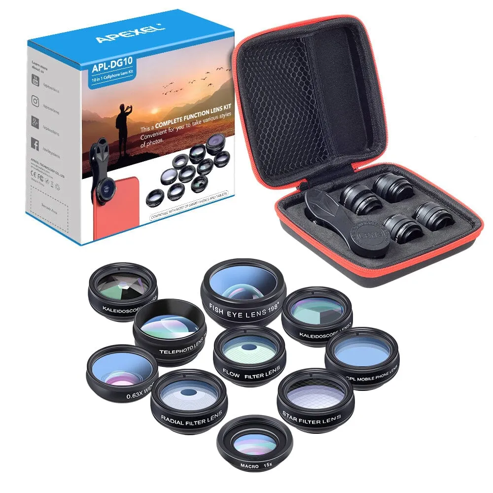 Apexel APL DG10 10 in 1 Phone Lens Kit 2