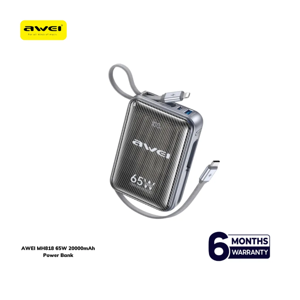 Awei MH818 20000mAh 65W Fast Charging Power Bank 1