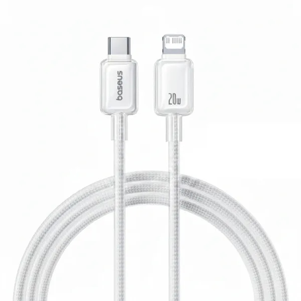 Baseus Crystal Clear 20W 2m Type C to Lightening Cable 1 LCrystalClear