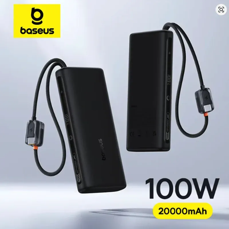 Baseus FC41 100W 20000mAh Power Bank with Built In USB C Cables 1