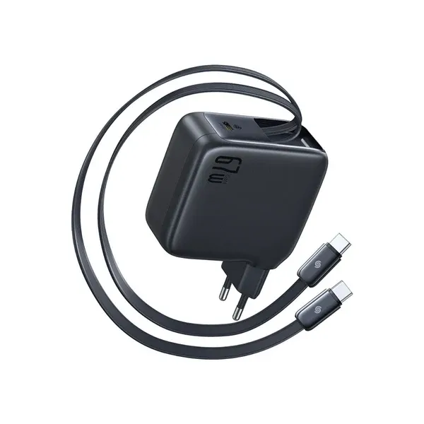 Baseus EnerCore CJ21 Fast Charger With Dual Retractable Cables 3C 67W 1 Grande