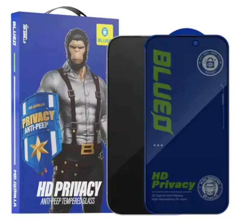 Blueo HD 3D Privacy Tempered Glass Screen Protector for iPhone 18 Pro 2
