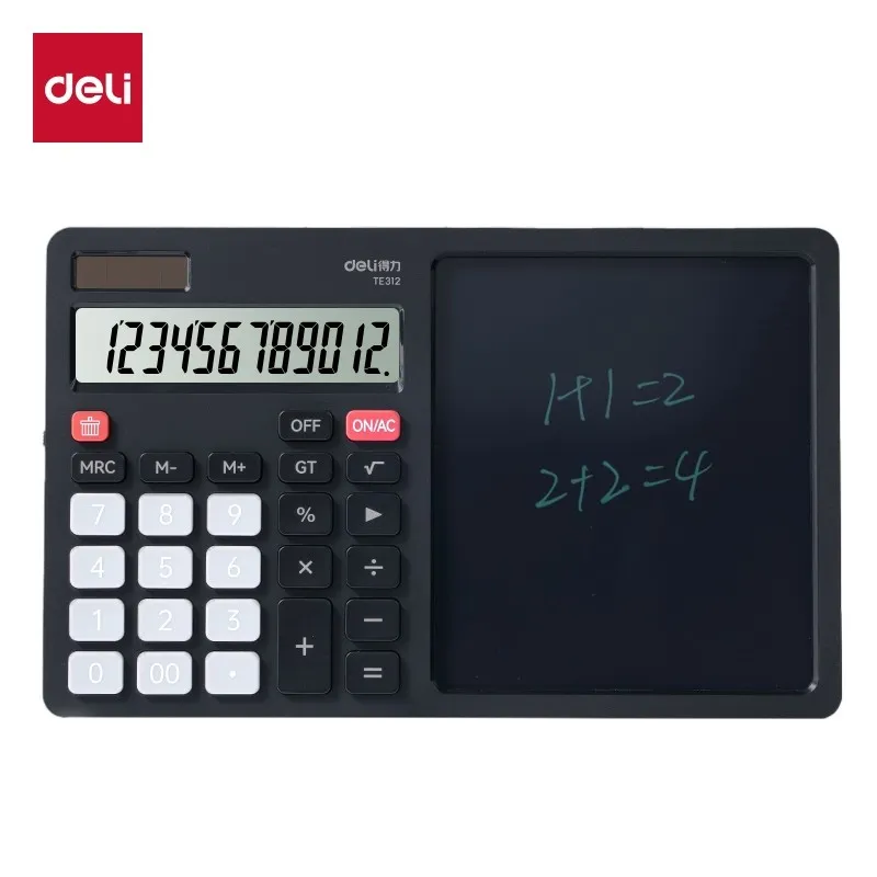 Deli TE312 12 Digit Calculator with LCD Writing
