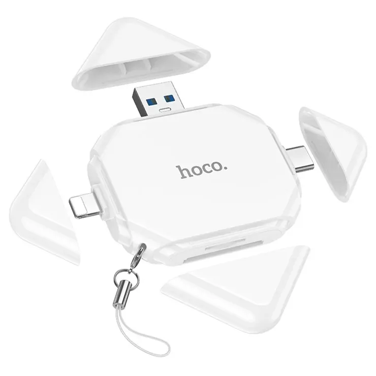 HOCO HB100 3-in-1 USB 3.0 Type-C iP to SD + TF Card Reader