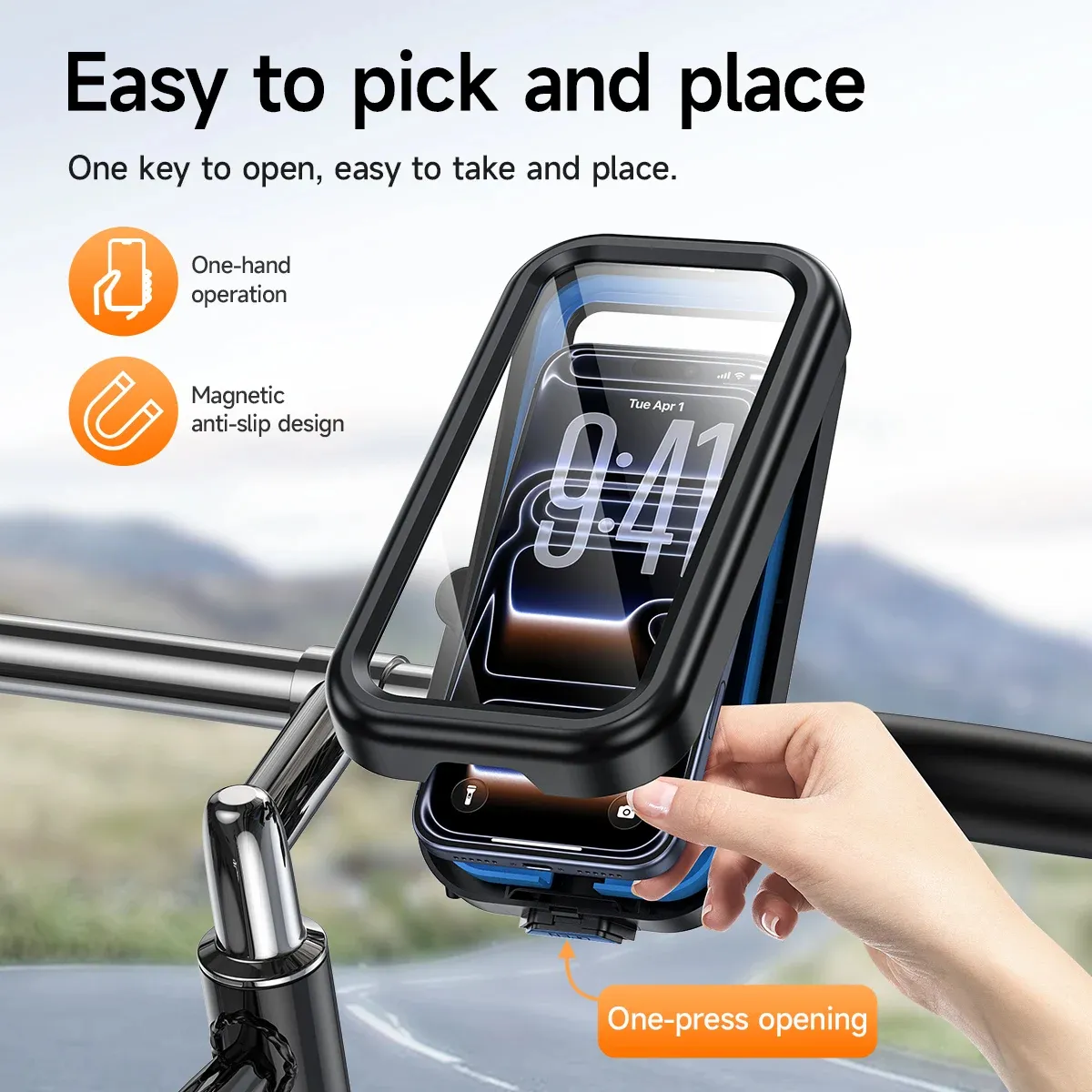 Hoco H95 Waterproof Touch Screen Riding Phone Holder 2