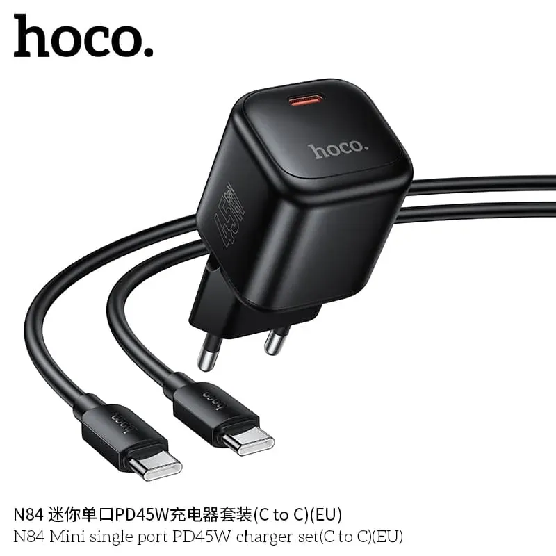 Hoco N84 Ingenious Mini Single Port PD 45W Charger Set - selected variant