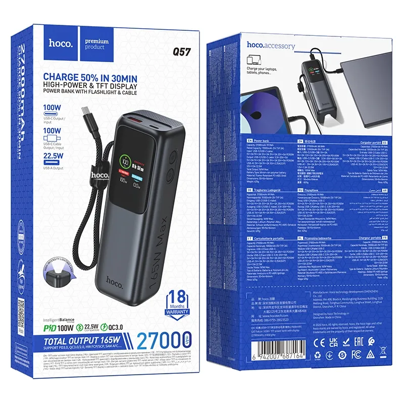 Hoco Q57 Falcon 27000mAh 165W Power Bank 2