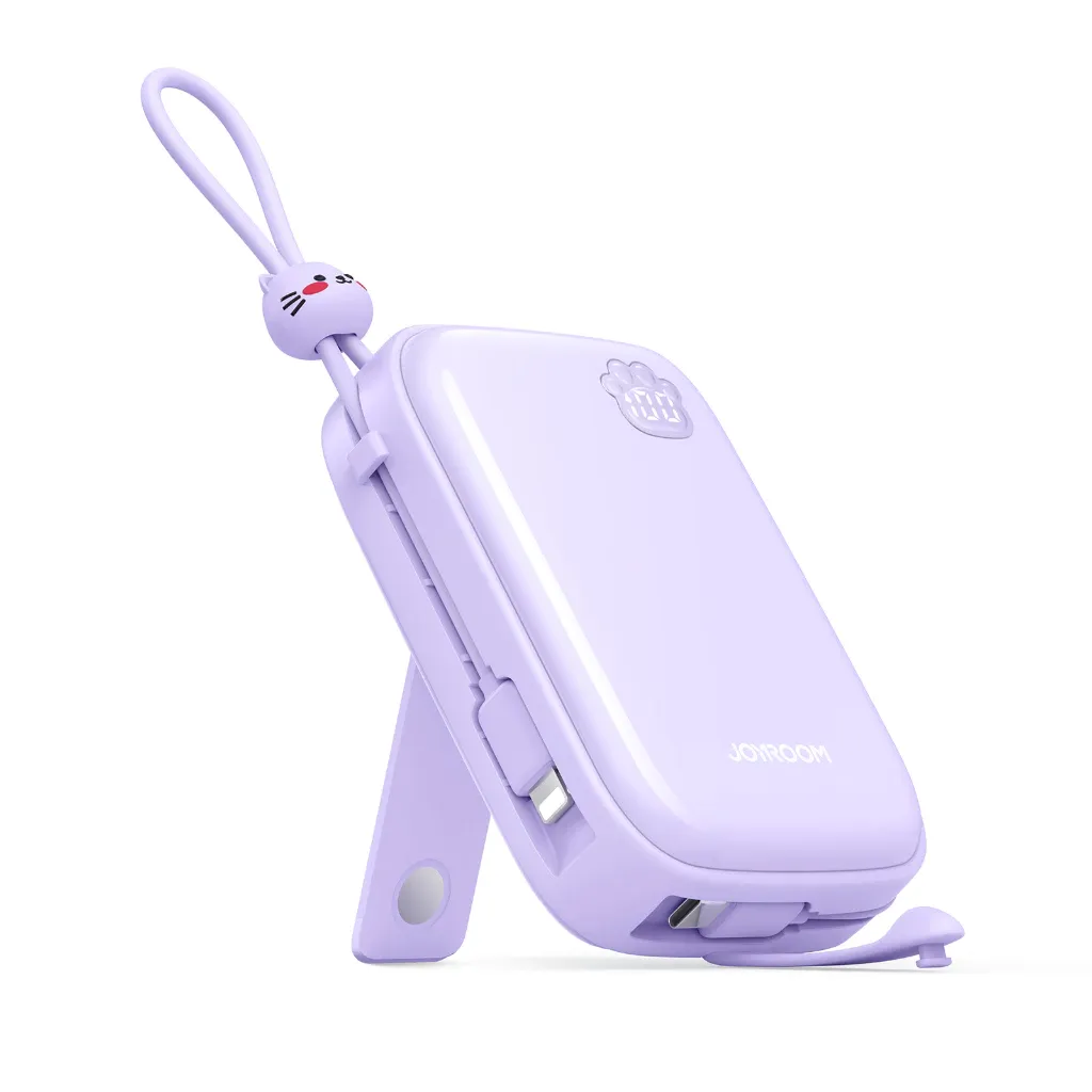 Joyroom JR L008 Plus Cutie Series 22.5W 20000mAh Power Bank Kickstand 2 Built In Cable 7