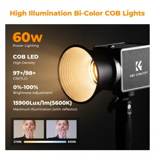 K&F Concept PL 60B 60W COB LED Video Light 1