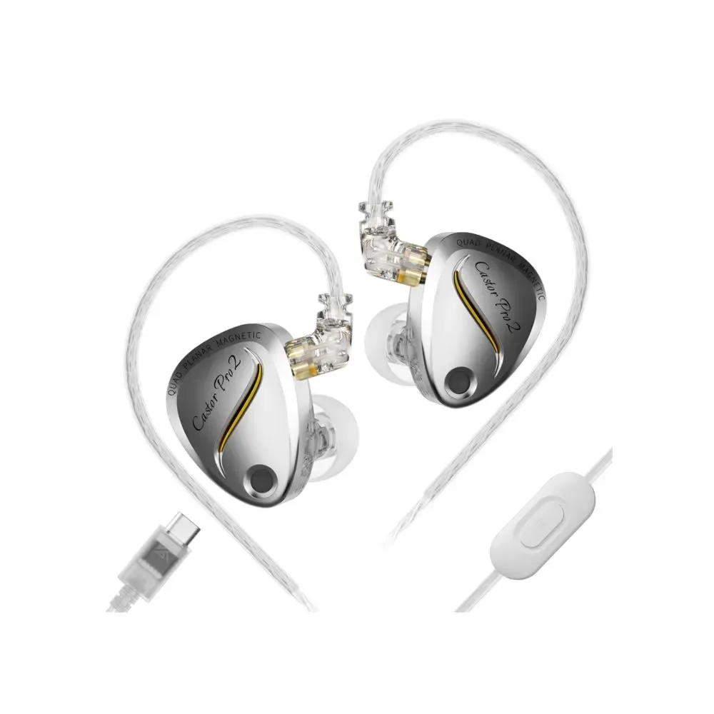 KZ Castor Pro 2 Dynamic Driver Harman Target Version With Type C Port 4 Core Cable Mic